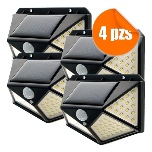 Lámpara Solar 48 Led Pack De 4 Luces Potentes Con Sensor