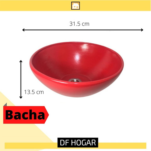 Imagen 4 de 9 de Grifería Alta 30cm Combo Bacha Ceramica Laqueada