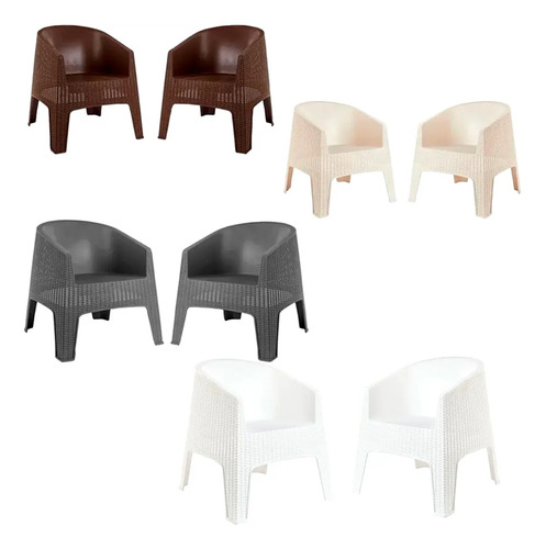 Set 2 Sillones Jardín Exterior Ibiza Ratán - Mundo Trabajo
