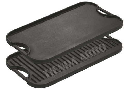 Plancha Bifera Hierro Fundido Reversible Lisa Y Grill 2 En 1