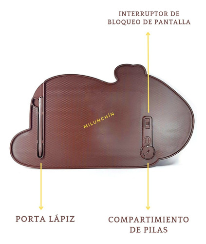 Pizarra Magica Infantil Lcd Tableta Escritura Led Capibara Marrón