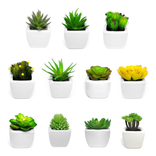 Set De 4 Mini Plantitas Suculentas Artificiales (a Elegir)