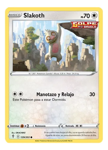 Cartas Pokemon Slakoth 129/203 Reverse Español Evs (Usado)