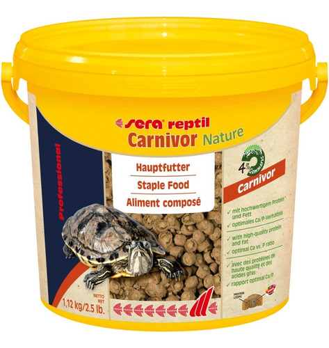 Alimento Tortugas Acuáticas, Sera Carnivor 1.12 Kg - 3,8 Lt