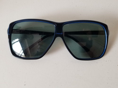 Lentes Gafas Sol Retro/vintage Acetato Grandes Negro/azul