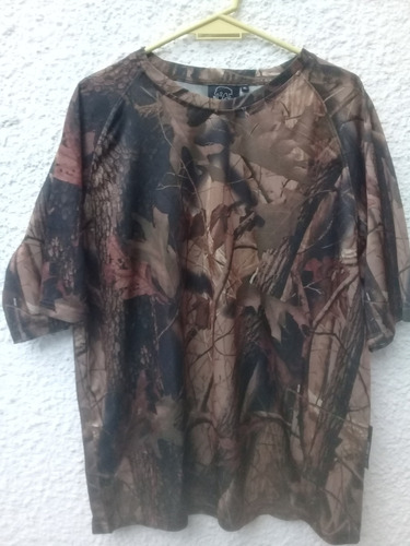 Camiseta Cazador Camuflada Bosque Seco Talle Xl.