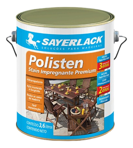 Stain Polisten Acetinado Impregnante 3,6l Sayerlack Cor Ipê