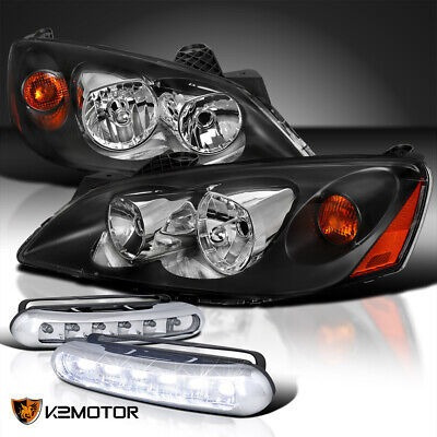 2005-2010 Pontiac G6 Black Headlights + 6-led Fog Bumper Kg1