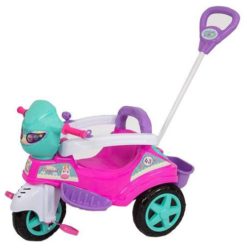 Triciclo Baby City Pedal E Empurrador Menina Rosa - Maral