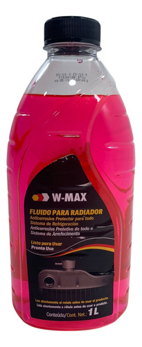 Aditivo Para Radiador Pronto Uso W-max 1litro Orgânico Rosa