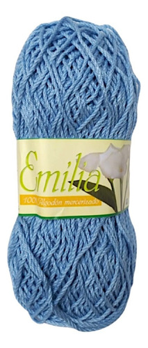 Hilaza Emilia 100% Algodón Mercerizado Madejas De 100 Gr. Color Azul