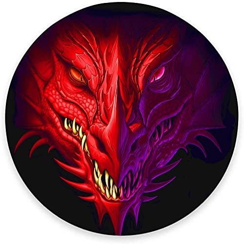 Pad Mouse - Head Of Angry Red Purple Dragon Mouse Pad, Water