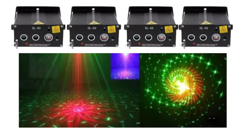 Kit 4 Laser Show Holografico Hl69 250mw + Led Azul