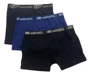 Kit 3 Cueca De Algodão Ecko Unltd Com Elástico Em Elastano