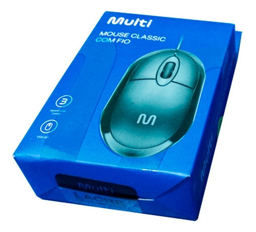 Mouse Classic Box Óptico 3 Botões Multilaser 1200dpi Preto