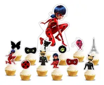 Comprar Topper Cupcake Adorno Pinchos Muffins X12 Tematica Mclb Rojo Adorno De Torta