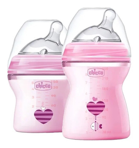 Kit 2 Mamadeiras Chicco Stepup 1 De 150ml E 1 De 250ml Rosa