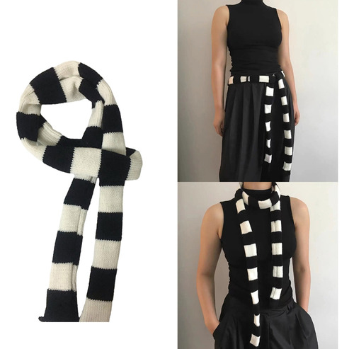 Bufanda (bk) For Mujer, Cinturón Largo Y Delgado, Corbata,