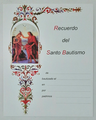 10 Diploma - Recuerdo - Certificado De Bautismo - 19 X 24 Cm