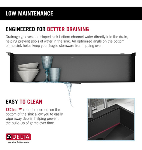 Delta Faucet Remache 30 Pulgadas De Acero Inoxidable Negro R