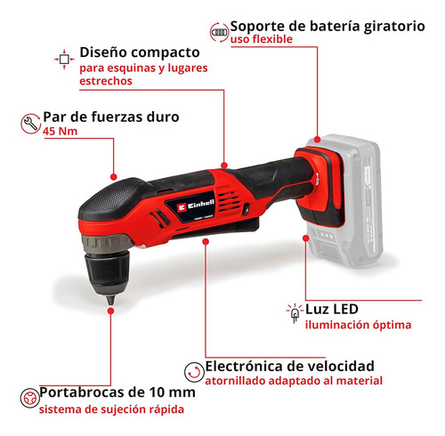 Taladro Angular Inal. Einhell Te-ad 18 Li - Sin Baterías