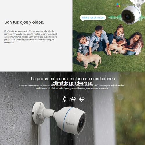 Combo X2 Ezviz H3c 1080p Exterior - Inteligencia Artificial