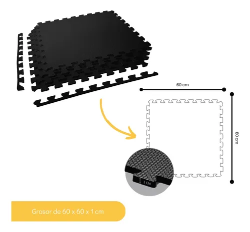 Piso De Goma Eva Para Gimnasio 1,4m2 X 1,1cm - Inaltum