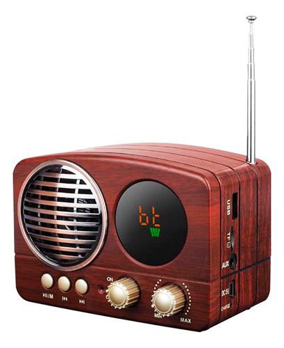 Parlante Radio Vintage Portatil Bluetooth Fm Aux Tf Sd