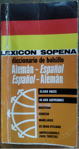 Diccionario De Bolsillo Lexicón Sopena - Alemán Español 1974