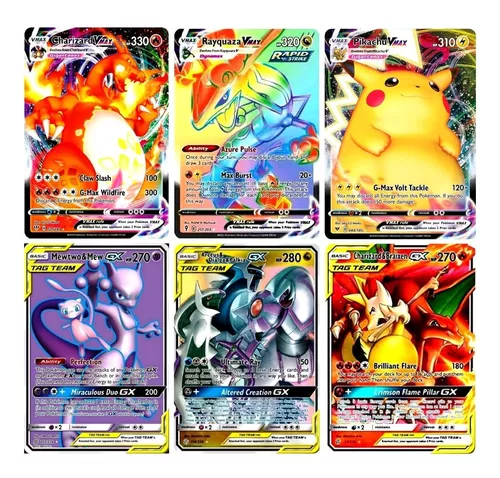 50 Cartas Pokemon Brilhantes Shiny Gx Aliados V Vmax Raras