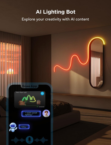 Tira Led Neón Smart Govee Neon Rope Light 2 Rgbic 3 Metros
