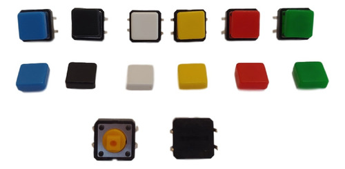 Kit 80 Push Button Chave Táctil Com Capa Quadrada Arduino