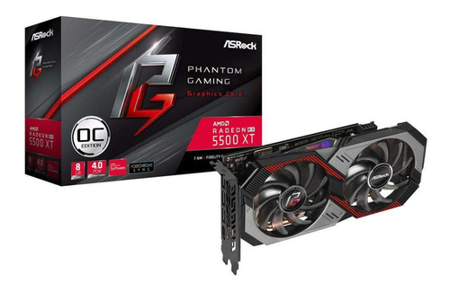 Placa De Video Asrock Phantom Amd Radeon Rx 5500 Xt 8gb Oc 