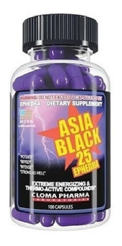 Cloma Pharma Asia Black 100 Cápsulas Termogenico Quemador