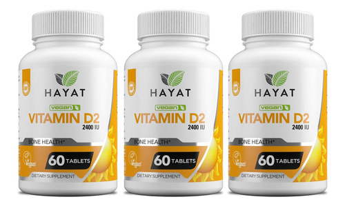 Hayat Vitaminas Veganas Vitamina D 2400 Iu, D2, Certificado