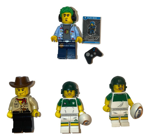 Lego® Minifiguras: Videogamer, Cowboy Y Rugby Player X2