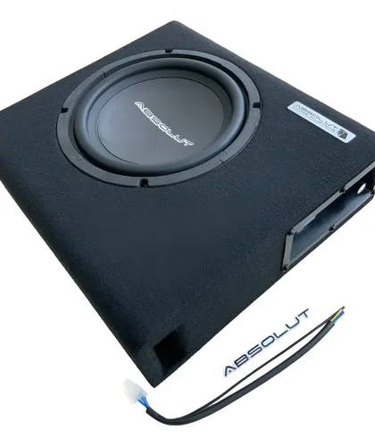 CAIXA SOM AMPLIFICADA CARRO MINI SLIM SUB 8 POL ABSOLUT