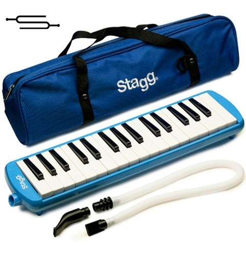 Melodica Stagg 32 Notas, Funda Con Correa Profesional Azul