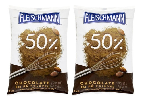 Chocolate Em Pó Fleischmann Gran Finale 2 Pacotes 1kg Cada