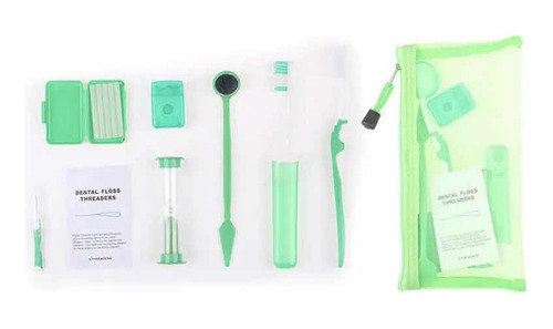 Kit De Limpieza Bucal Para Ortodoncia X 8 Color Verde