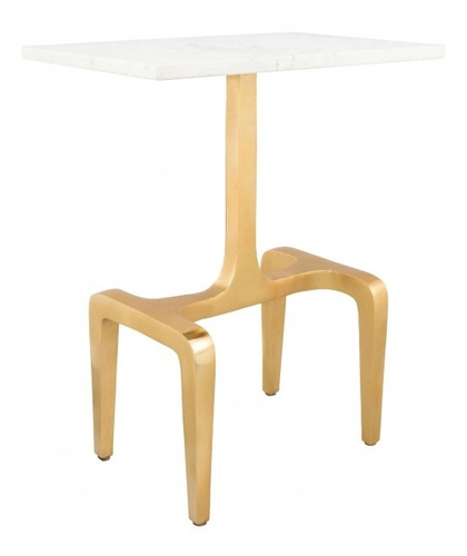 Mesa Lateral Clement Oro/blanco Këssa Muebles