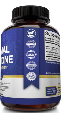 Liposomal Glutathione 700mg (60 Cápsulas) Nutriflair Sabor Sin Sabor