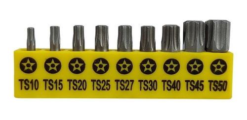 Set 9 Puntas Torx Atornillador 25mm T10 A T50 Destornillador