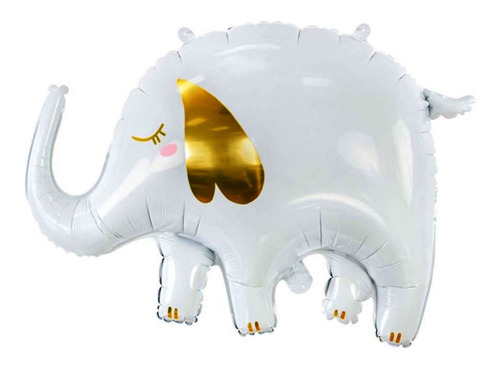 Globo Metalizado De Elefante Blanco 70cm - 5 Soles Cotillón