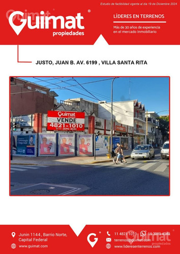 Excelente Terreno Juan B. Justo Esquina Concordia - Lideres En Terrenos