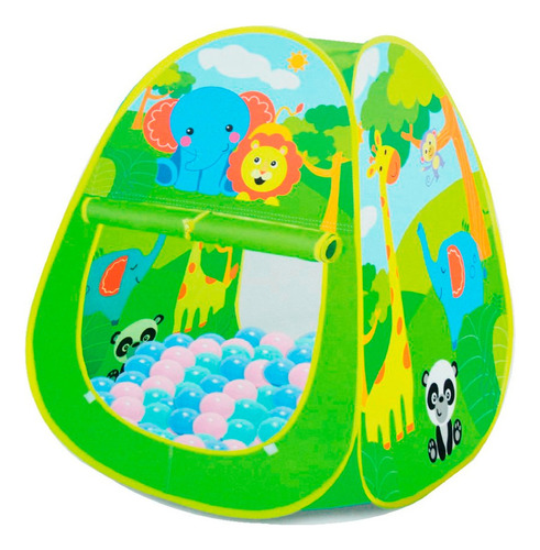 Carpa Infantil Piscina 100 Pelota Animalitos Juego Niños Color Mundo Animal