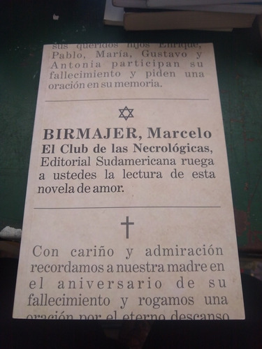 El Club De Las Necrológicas Marcelo Birmajer Casa26