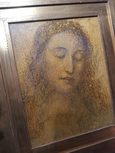 Imagen 4 de 8 de Antiguo Cuadro Lamina Virgen Marco Dorado Mag 57772