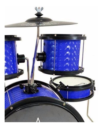 Bateria Infantil Luen Star Kids Azul Com Chimbal - Completa