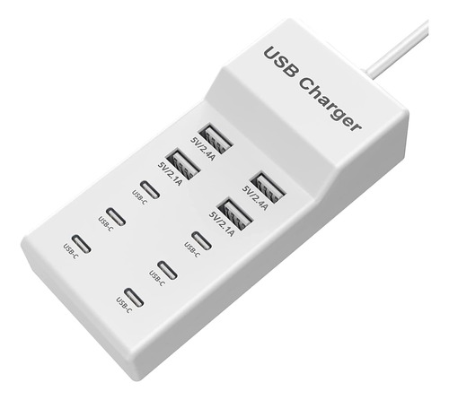 Estación Carga Usb 50w 10 Puertos 6-usb-c 4-usb